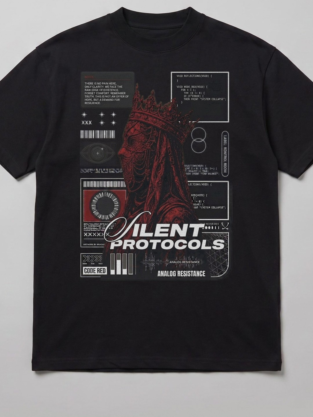 Silent Protocols / Minimal Medieval — Camiseta — plano cercano